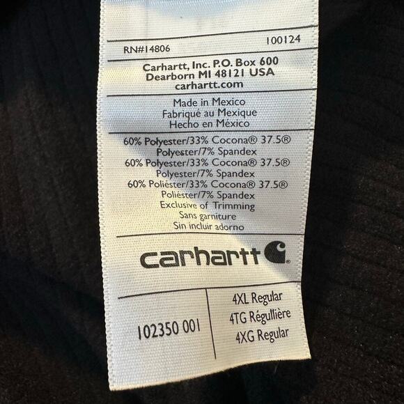 NWT Carhartt Force Midweight Diagonal Rib Base Layer 4XL - Picture 9 of 9